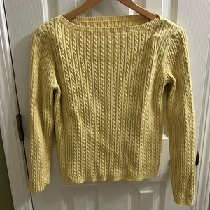 Pastel Yellow Cable Knit Sweater | M | Ralph Lauren